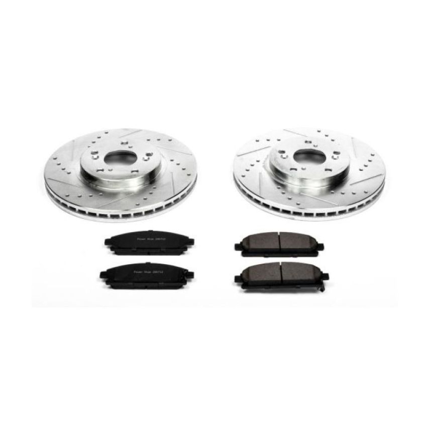 PowerStop K2290 Z23 Daily Driver Carbon-Fiber Ceramic Brake Pad and Drilled & Slotted Rotor Kit