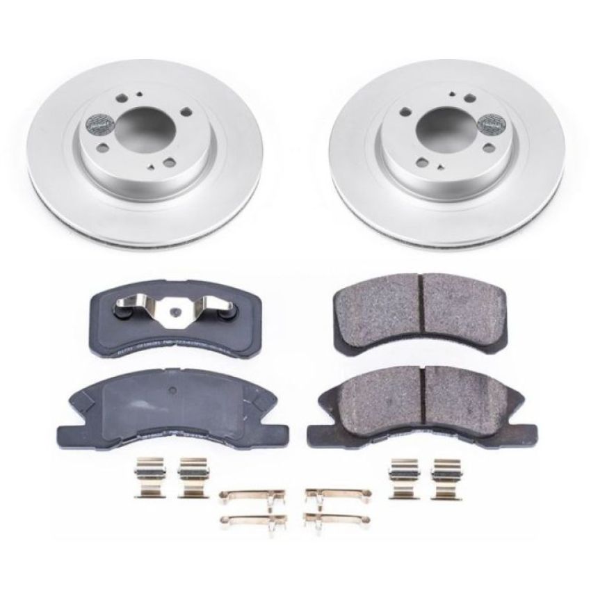 PowerStop CRK7894 Genuine Geomet Coated Rotor and Low-Dust Ceramic Brake Pad Kit