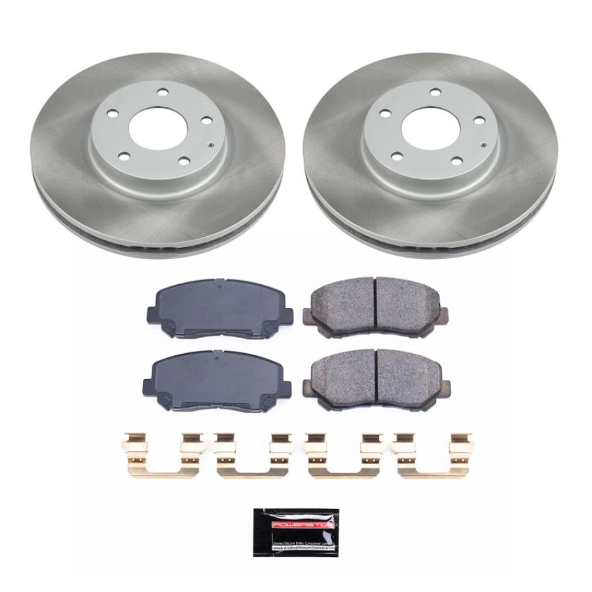 PowerStop SC6967 Semi-Coated Rotor and Low-Dust Ceramic Brake Pad Kit