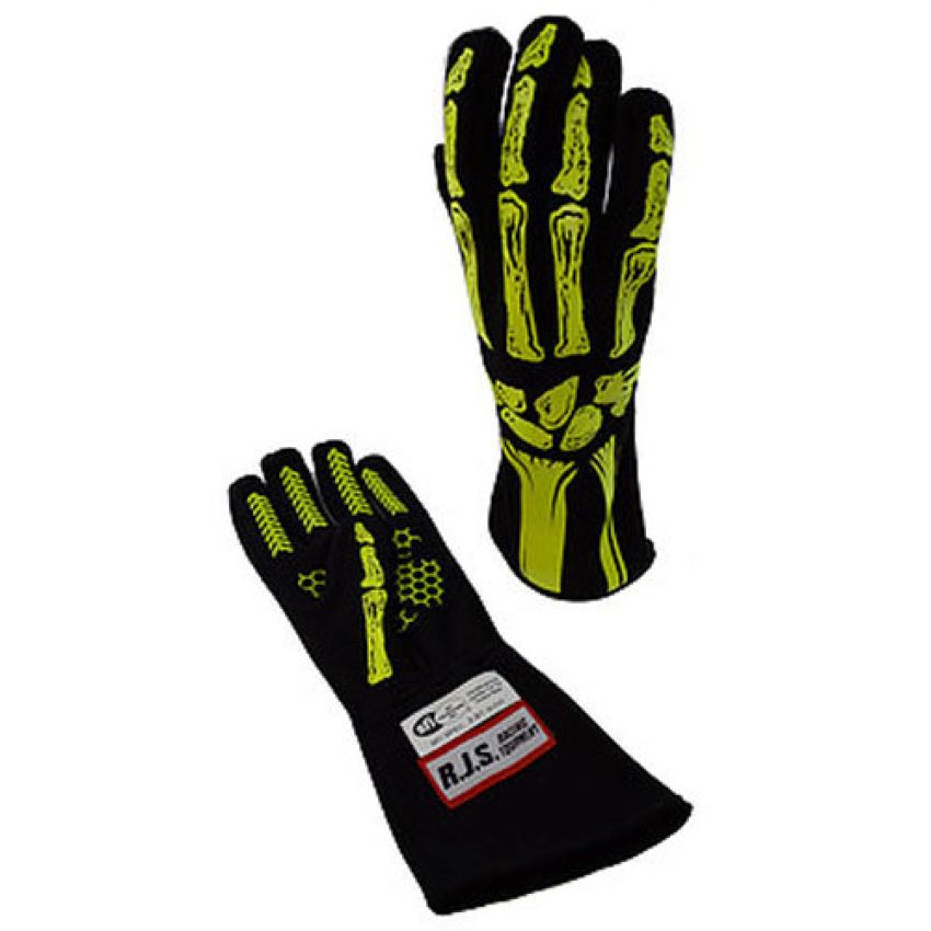 RJS SAFETY RJS600090151 Single Layer Yellow Skeleton Gloves X-Large
