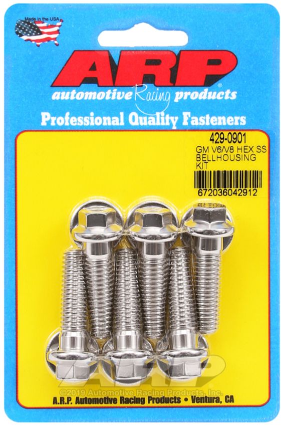 ARP ARP429-0901 S/S Bellhousing Bolt Kit - 6pt. GM V6/V8