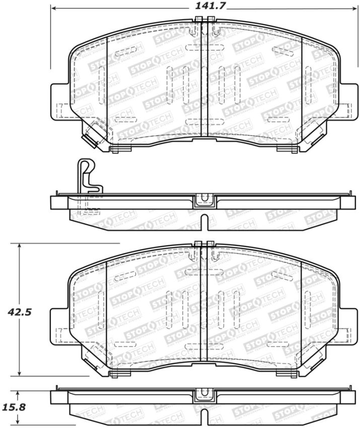 Stoptech 308.16230 Street Brake Pads - Rear