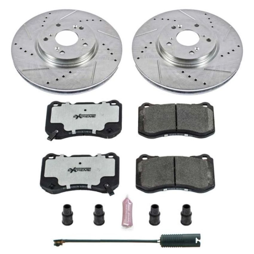 PowerStop K3030-26 Z26 Street Performance Ceramic Brake Pad and Drilled & Slotted Rotor Kit