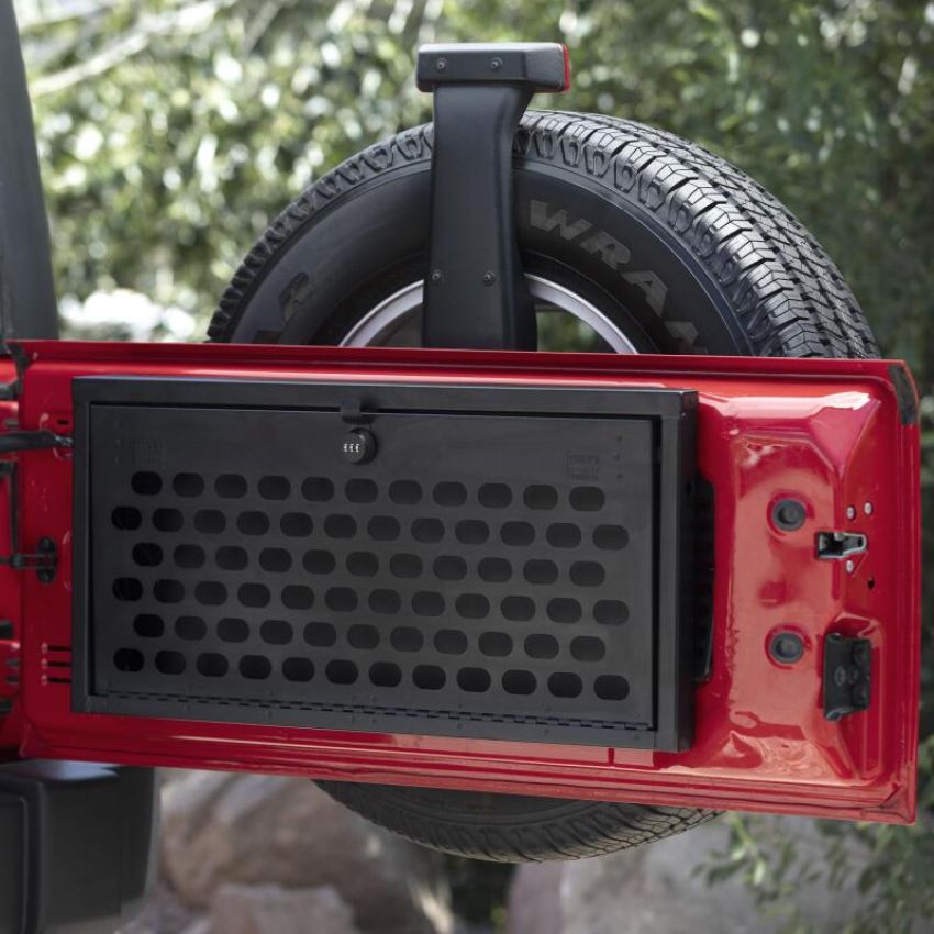 Tuffy Products 366-01-A Tuffy Jeep Wrangler Molle Tailgate Lockbox W/ Combo Lock