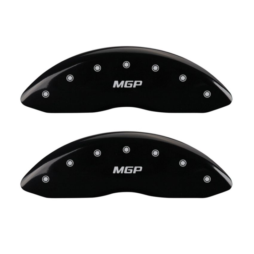 MGP 42011FMGPBK Front set 2 Caliper Covers Engraved Front  Black finish silver ch