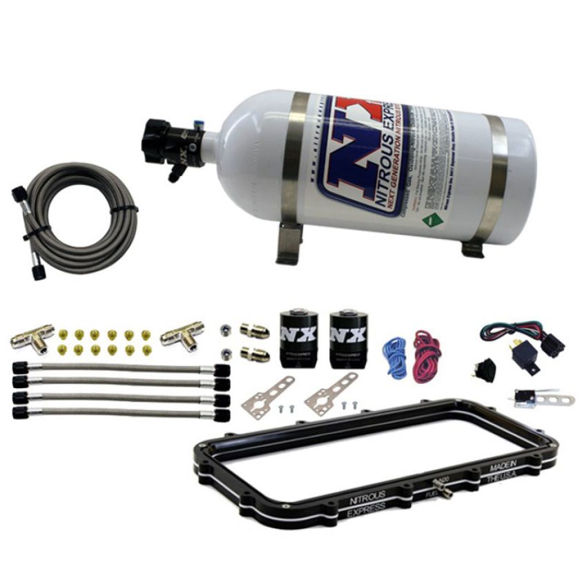 Nitrous Express 20940-10 Holley High Ram Plenum Plate System w/ 10lb Bottle