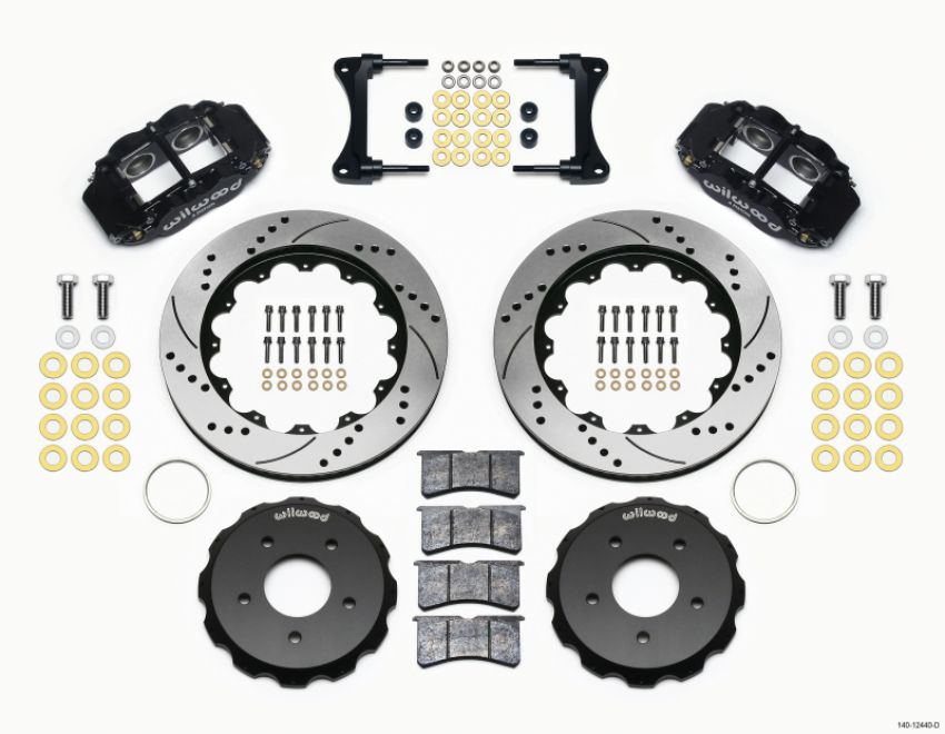 Wilwood 140-12440-D Narrow Superlite 4R Front Hat Kit 14.00in Drill 2007-Up Jeep Wrangler