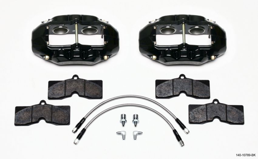 Wilwood 140-10789-BK D8-4 Front Caliper Kit Black Corvette C2 / C3 65-82