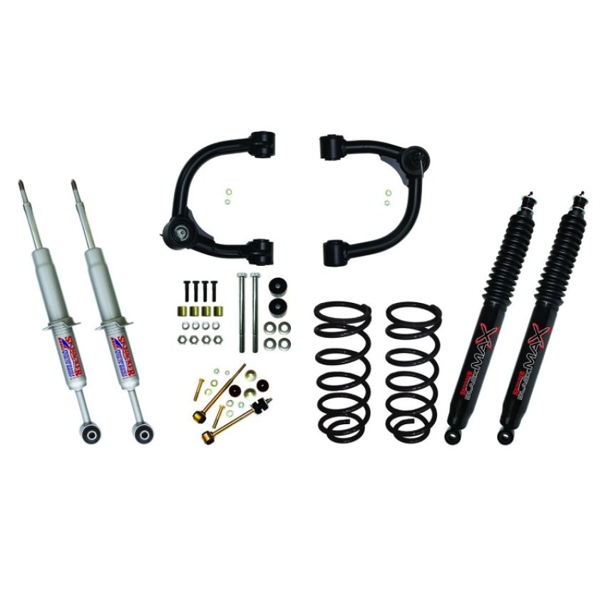 Skyjacker T4330STUB 3in Upper A-Arm Kit w/ Performance Struts & Rear Coils Black MAX Shocks