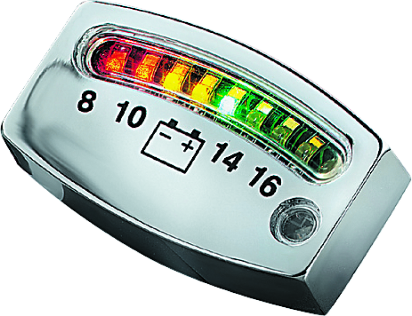 Kuryakyn 4219 LED Battery Gauge Universal Chrome