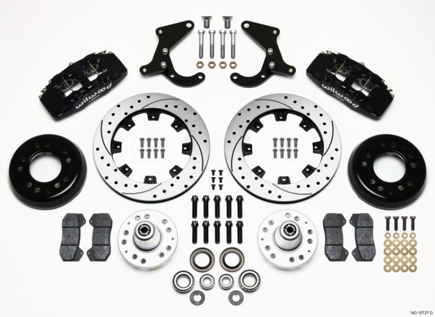 Wilwood 140-10737-D Dynapro 6 Front Hub Kit 12.19in Drilled 55-57 Chevy