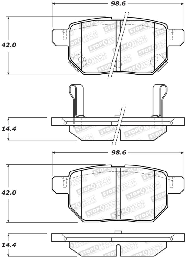 Stoptech 308.14230 Street Brake Pads - Rear