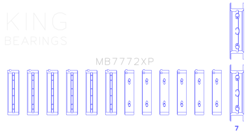 King Engine Bearings MB7772XP King Subaru EZ30/EZ30D Performance Main Bearing Set - Size STD