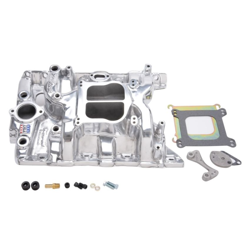 Edelbrock 21561 Performer Pontiac Polished Manifold