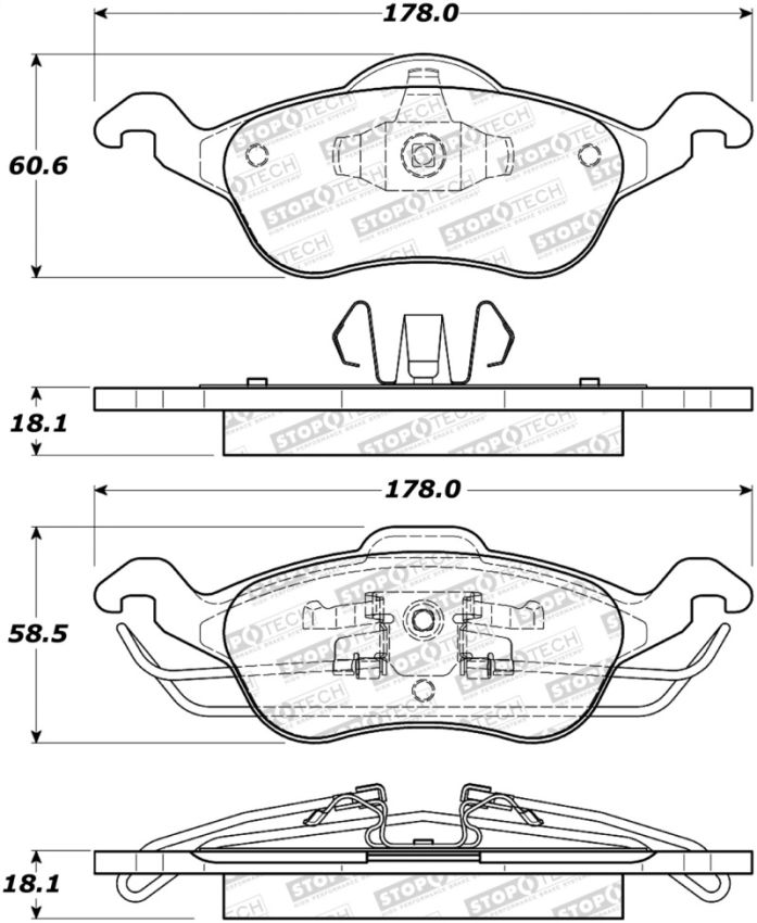 Stoptech 308.08160 Street Brake Pads