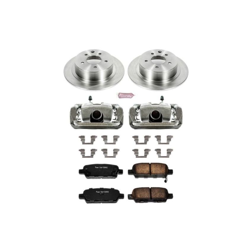 PowerStop KCOE098A OE Stock Replacement Low-Dust Ceramic Brake Pad, Rotor and Caliper Kit