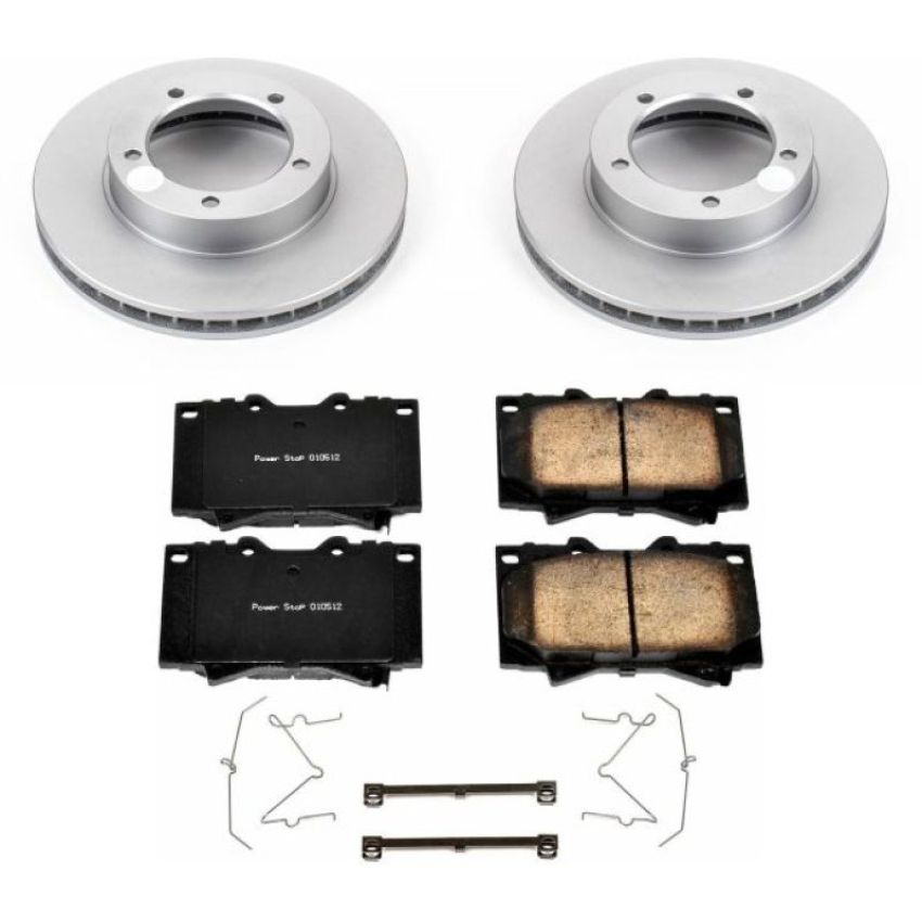 PowerStop CRK1132 Genuine Geomet Coated Rotor and Low-Dust Ceramic Brake Pad Kit