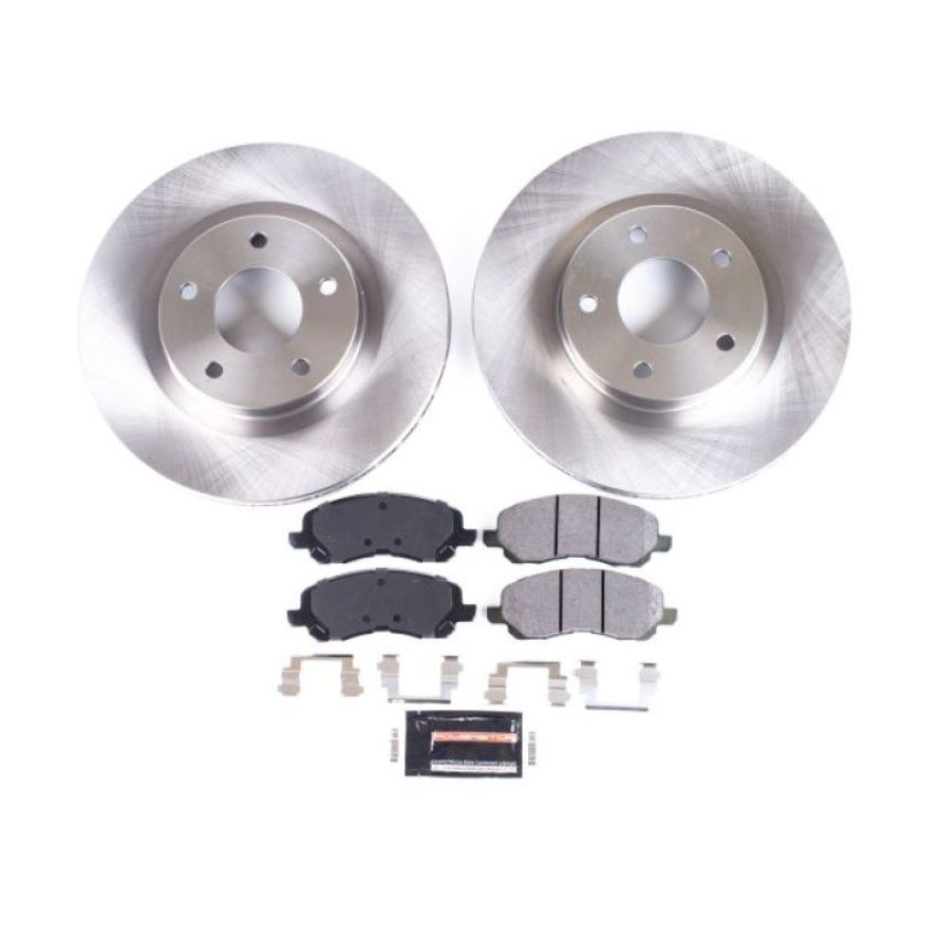 PowerStop KOE3032 OE Stock Replacement Low-Dust Ceramic Brake Pad and Rotor Kit