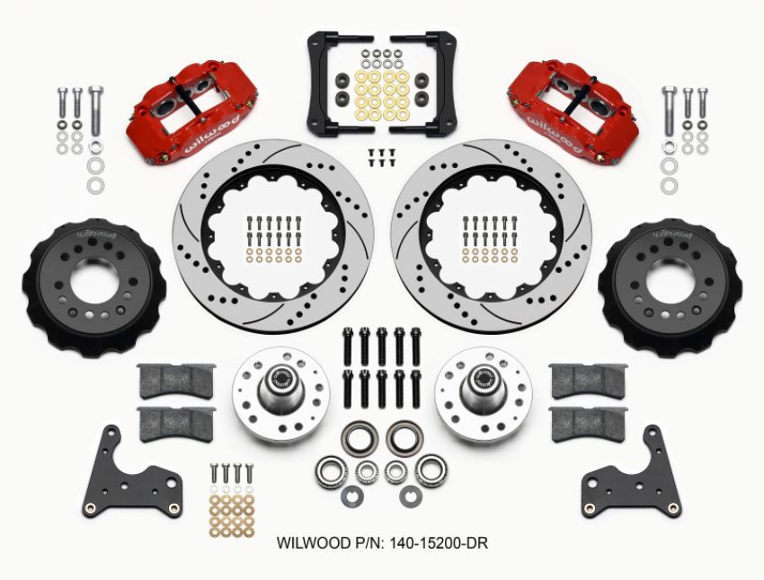 Wilwood 140-15200-DR Narrow Superlite 6R Front Hub Kit 14.00in Drill Red 65-72 CDP C Body -Drum