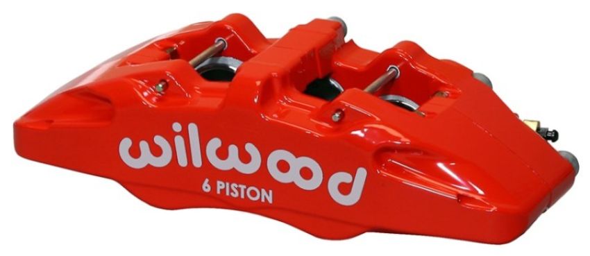 Wilwood 120-13430-RD Caliper-Forged Dynapro 6 5.25in Mount-Red-R/H 1.62/1.38in/1.38in Pistons .38in Disc