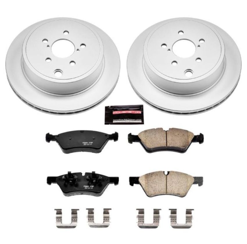 PowerStop CRK5883 Genuine Geomet Coated Rotor and Low-Dust Ceramic Brake Pad Kit