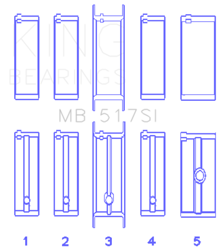 King Engine Bearings MB517SI040 Chrysler 360 Crankshaft Main Bearings