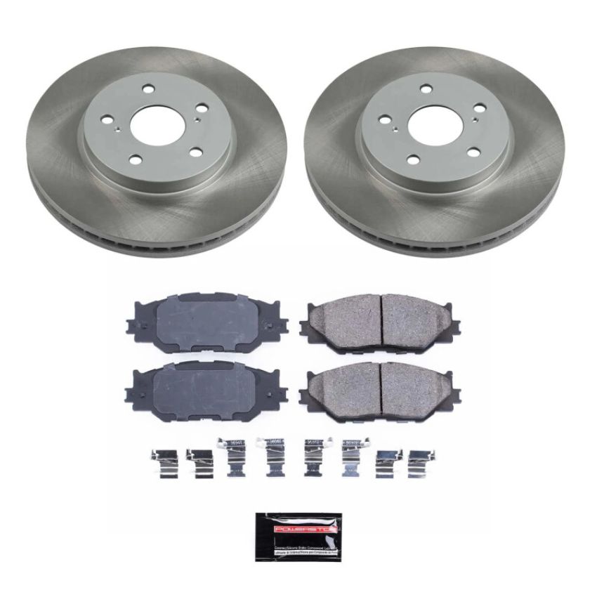 PowerStop SC2406 Semi-Coated Rotor and Low-Dust Ceramic Brake Pad Kit