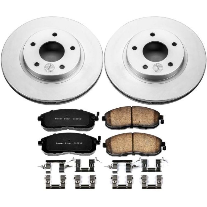 PowerStop CRK3137 Genuine Geomet Coated Rotor and Low-Dust Ceramic Brake Pad Kit