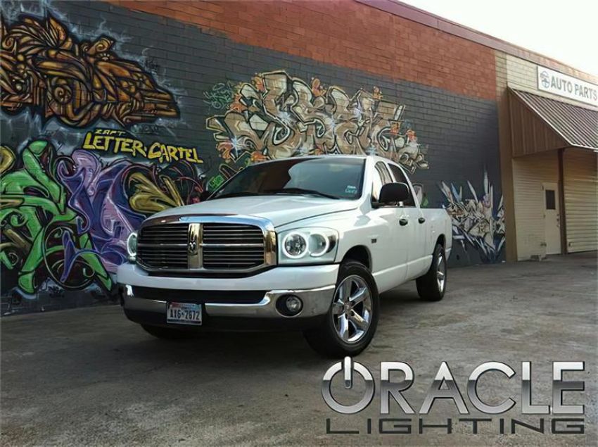 Oracle Lighting 7033-335 2006 Dodge Ram Pre-Assembled LED Halo Headlights - (Black Housing)