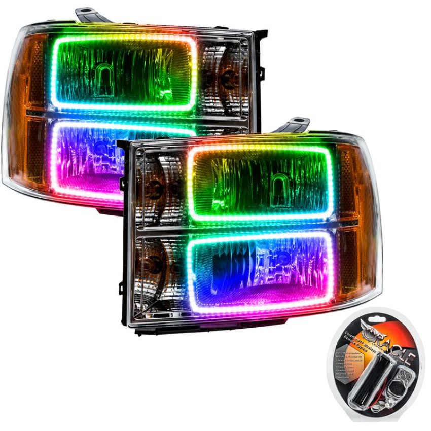 Oracle Lighting 7054-330 SMD Pre-Assembled Headlights, Square Ring Design, ColorSHIFT