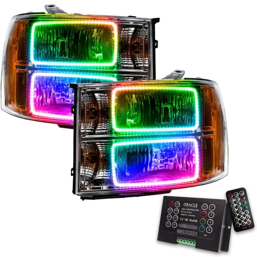 Oracle Lighting 7054-333 SMD Pre-Assembled Headlights, Square Ring Design, ColorSHIFT(tm) 2.0
