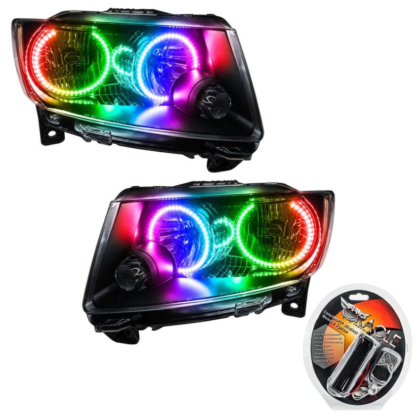 Oracle Lighting 7070-330 SMD Pre-Assembled Headlights, Non-HID, Chrome Bezel, ColorSHIFT