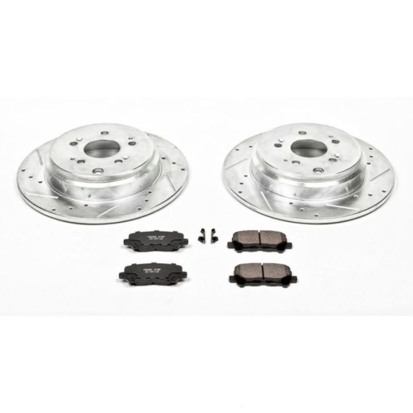 PowerStop K4685 Z23 Daily Driver Carbon-Fiber Ceramic Brake Pad and Drilled & Slotted Rotor Kit