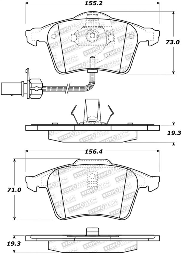 Stoptech 308.09154 Street Brake Pads