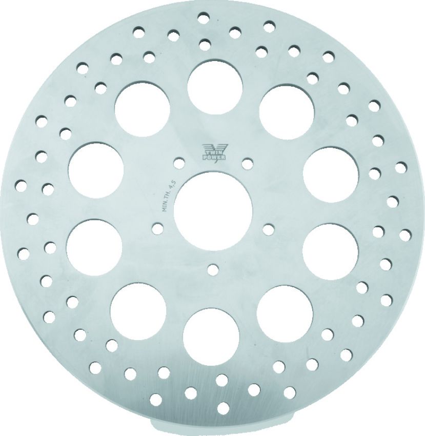 TwinPower 666825 Twin Power 08-13 FLH FLT 08-16 FLHR 06-17 Dyna Front 11.8in Rotor Solid With Holes Stainless