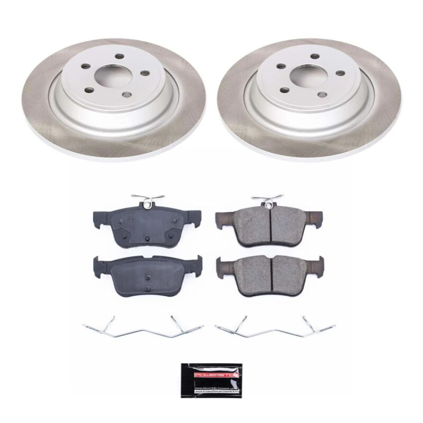 PowerStop SC7144 Semi-Coated Rotor and Low-Dust Ceramic Brake Pad Kit