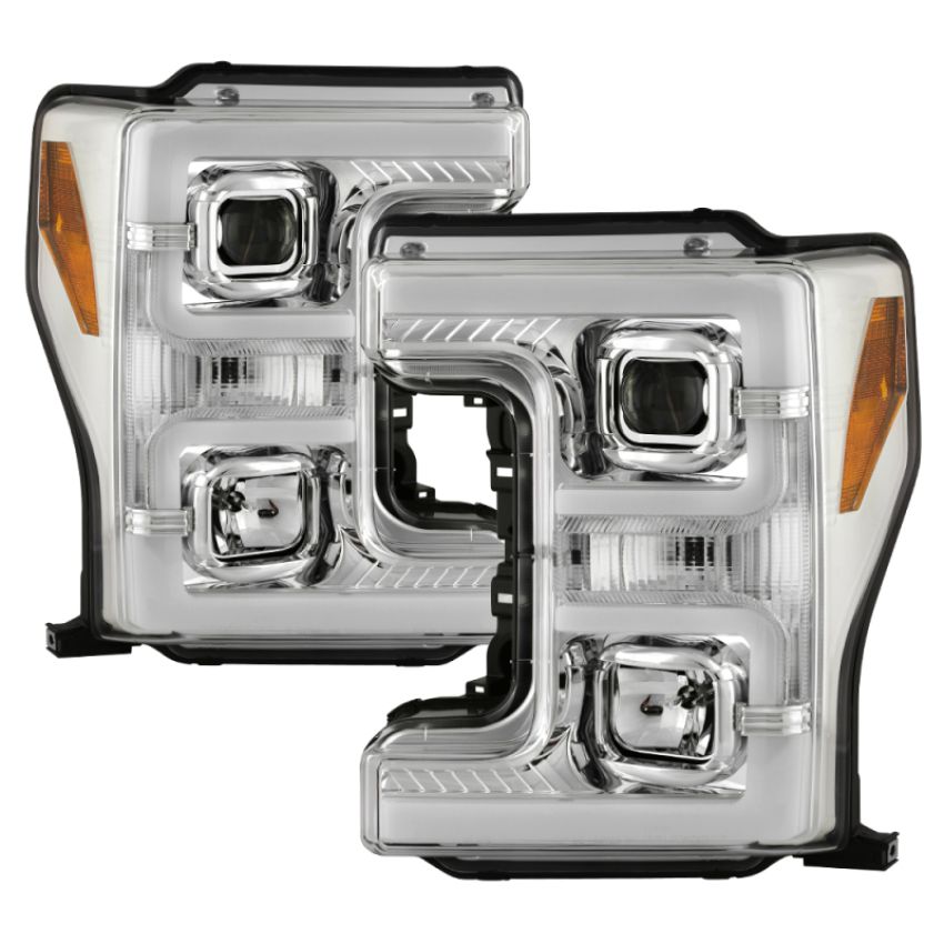 SPYDER 5087843 Projector Headlights - White Light Bar Parking Light - Chrome