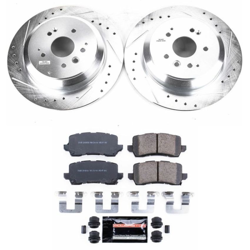 PowerStop K7901 Z23 Daily Driver Carbon-Fiber Ceramic Brake Pad and Drilled & Slotted Rotor Kit