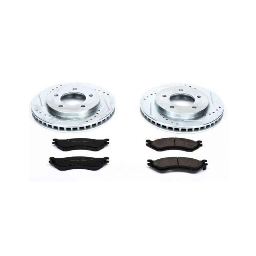 PowerStop K1869 Z23 Daily Driver Carbon-Fiber Ceramic Brake Pad and Drilled & Slotted Rotor Kit
