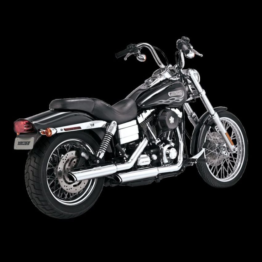 Vance and Hines 16337 Vance & Hines HD Dyna 91-17 3In Twin Slash Slip PCX Slip-On Exhaust