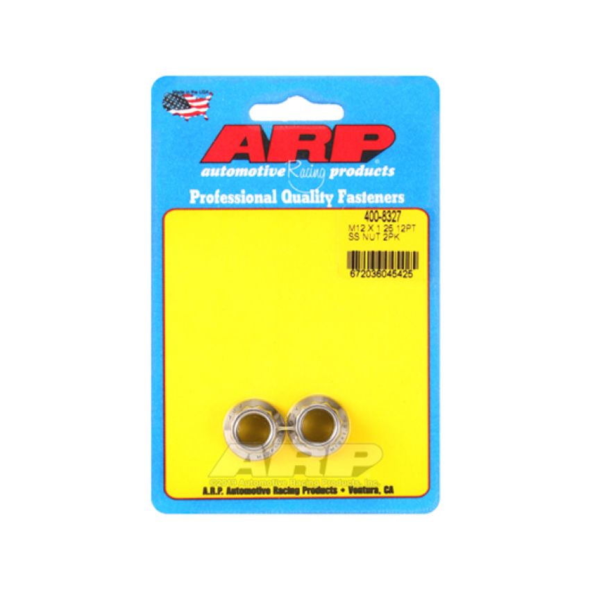 ARP ARP400-8327 12mm X 1.25 S/S Nut Kit 12pt 2pk