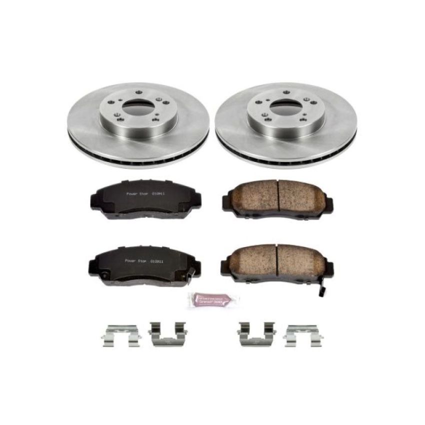 PowerStop KOE2558 OE Stock Replacement Low-Dust Ceramic Brake Pad and Rotor Kit