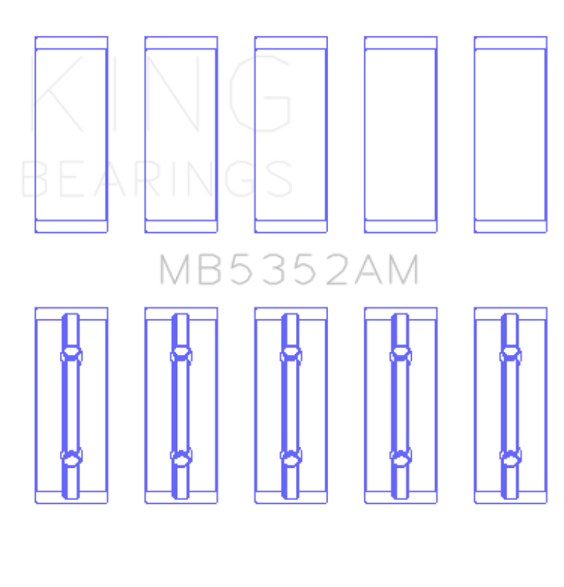 King Engine Bearings MB5352AM0.5 Renault K9K/K4M (Size +0.50mm) Main Bearing Set