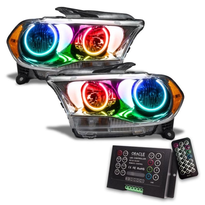 Oracle Lighting 7101-333 SMD Pre-Assembled Headlights, Halogen, Chrome Bezel, ColorSHIFT(tm) 2.0