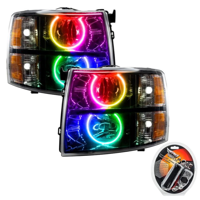 Oracle Lighting 7105-330 SMD Pre-Assembled Headlights, Black Bezel, Round Style, ColorSHIFT