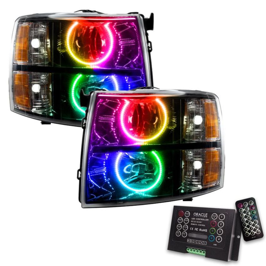 Oracle Lighting 7105-333 SMD Pre-Assembled Headlights, Black Bezel, Round Style, ColorSHIFT(tm) 2.0