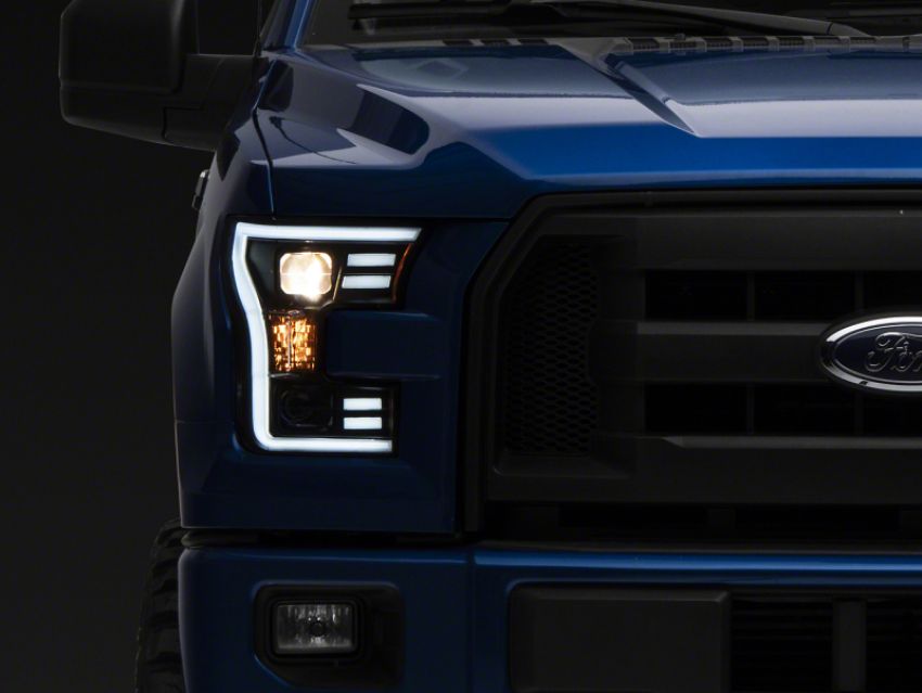 Raxiom T542837 15-17 Ford F-150 G3 Projector Headlights w/ LED Accent- Blk Housing (Clear Lens)