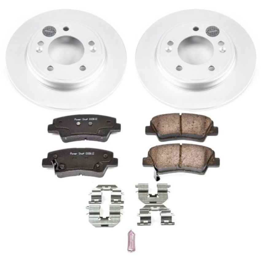 PowerStop CRK7904 Genuine Geomet Coated Rotor and Low-Dust Ceramic Brake Pad Kit
