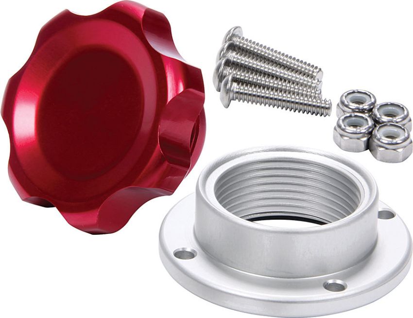 ALLSTAR PERFORMANCE ALL36182 Filler Cap Red with Bolt-In Alum Bung Small