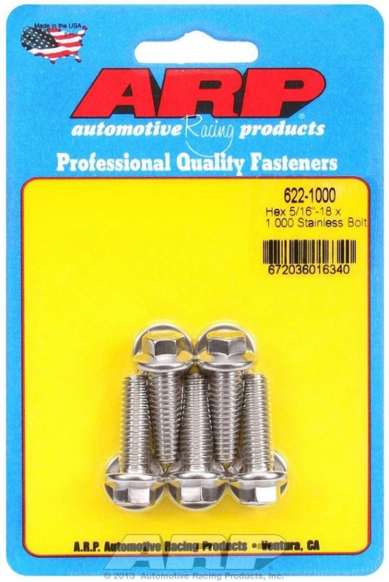 ARP ARP622-1000 S/S Bolt Kit - 6pt. (5) 5/16-18 x 1.000